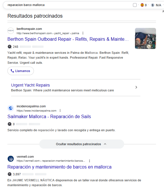 Resultados patrocinados competencia